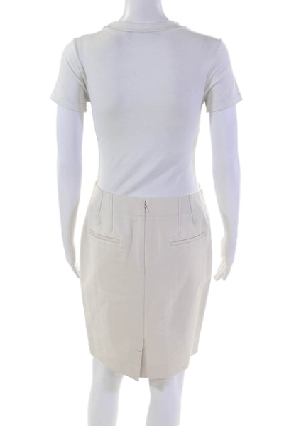 J Crew Womens Cotton Unlined Zipped Straight Pencil Mini Skirt Oatmeal Size 6P