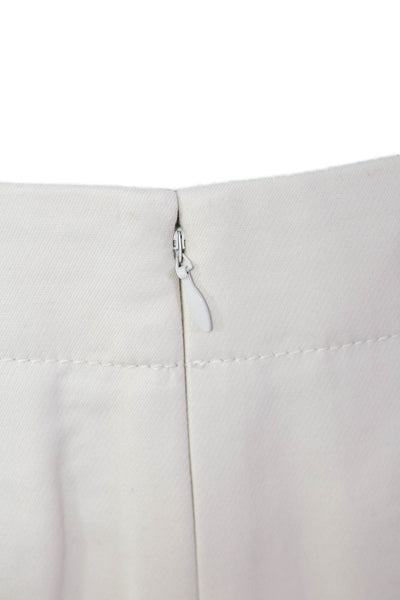 J Crew Womens Cotton Unlined Zipped Straight Pencil Mini Skirt Oatmeal Size 6P