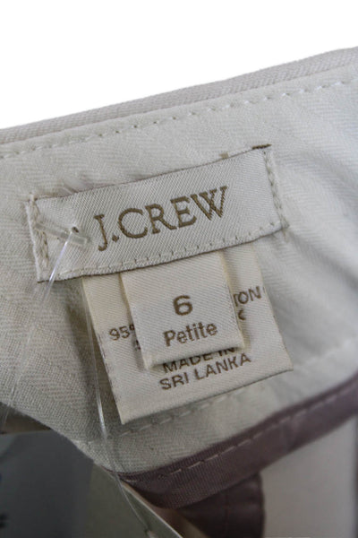 J Crew Womens Cotton Unlined Zipped Straight Pencil Mini Skirt Oatmeal Size 6P