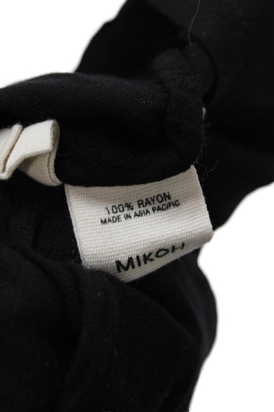 Mikoh Womens Scoop Neck Drawstring Waist Sleeveless Romper Black Size 2