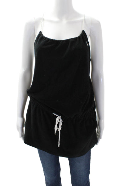 Polo Ralph Lauren Womens Cotton Sleeveless Halter Neck Peplum Top Black Size M