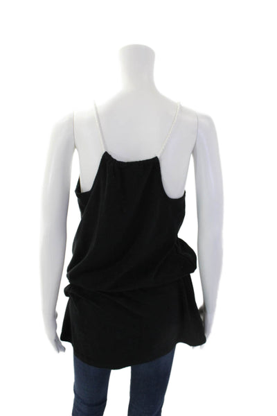 Polo Ralph Lauren Womens Cotton Sleeveless Halter Neck Peplum Top Black Size M