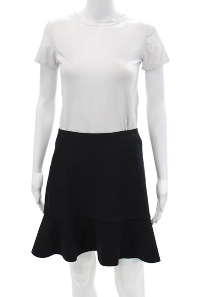 Karla Colletto Women's Pull-On Unlined Flare Mini Skirt Navy Blue Size M
