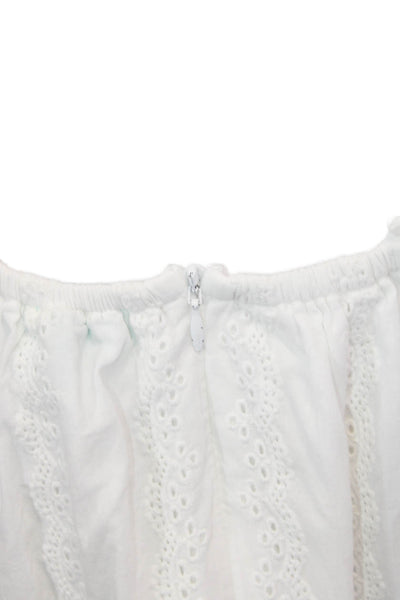 Melissa Odabash Womens Cotton Eyelet Halter Neck Sleeveless Dress White Size M