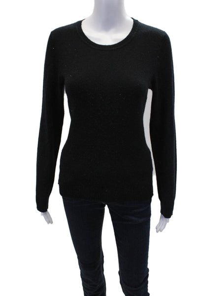 Goldie Womens Cashmere Long Sleeve Round Neck Casual Knit Sweater Black Size S