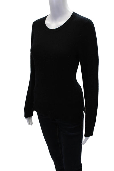Goldie Womens Cashmere Long Sleeve Round Neck Casual Knit Sweater Black Size S