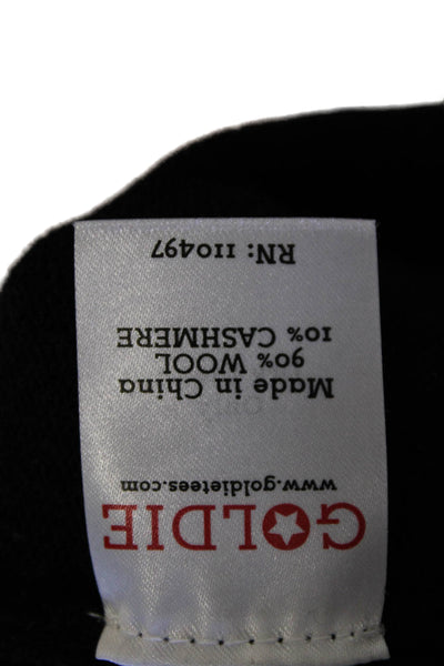 Goldie Womens Cashmere Long Sleeve Round Neck Casual Knit Sweater Black Size S