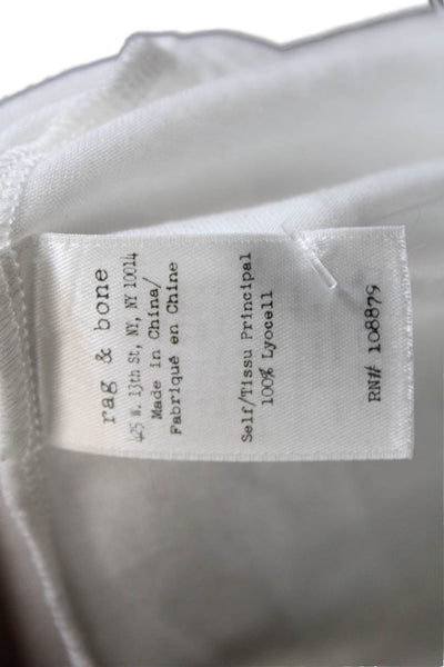 Rag & Bone Jean Womens Scoop Neck Cold Shoulder Tee Shirt White Size Medium
