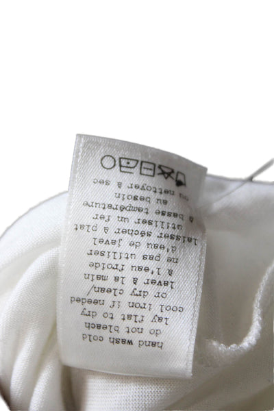 Rag & Bone Jean Womens Scoop Neck Cold Shoulder Tee Shirt White Size Medium