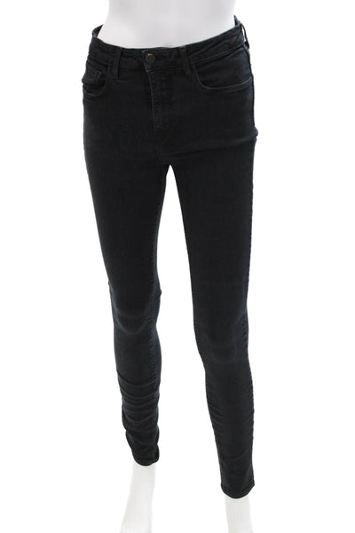 L'Agence Women's Midrise Five Pocket Skinny Denim Pants Black Size 28