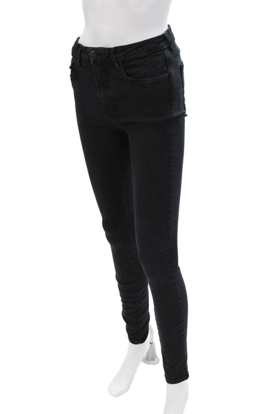 L'Agence Women's Midrise Five Pocket Skinny Denim Pants Black Size 28