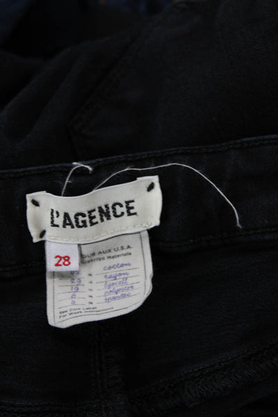 L'Agence Women's Midrise Five Pocket Skinny Denim Pants Black Size 28
