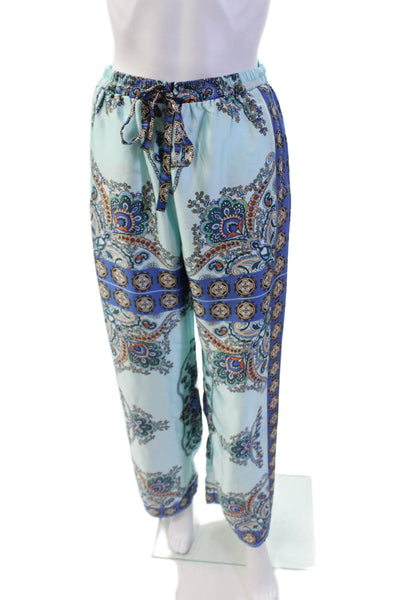 Robertson + Rodeo Womens Paisley High-Rise Straight Leg Pants Blue Size S