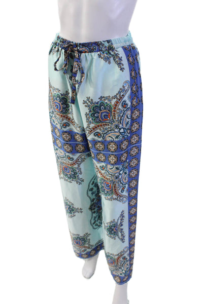 Robertson + Rodeo Womens Paisley High-Rise Straight Leg Pants Blue Size S