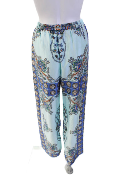 Robertson + Rodeo Womens Paisley High-Rise Straight Leg Pants Blue Size S