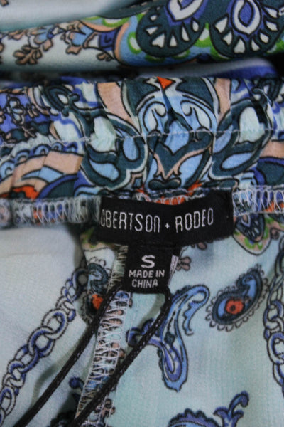 Robertson + Rodeo Womens Paisley High-Rise Straight Leg Pants Blue Size S