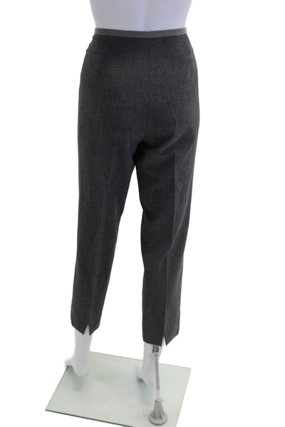 Peserico Womens High Rise Side Zipper Pleated Straight Leg Pants Gray Size 46