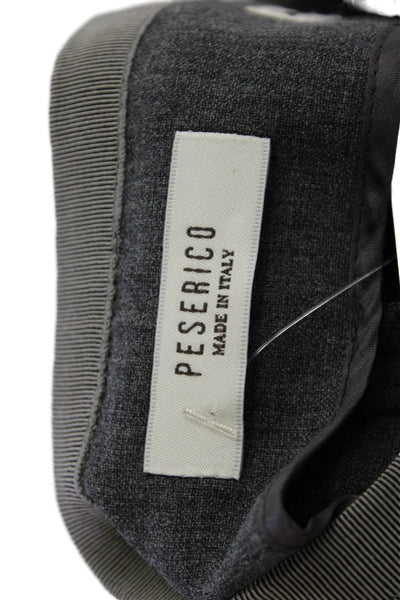 Peserico Womens High Rise Side Zipper Pleated Straight Leg Pants Gray Size 46