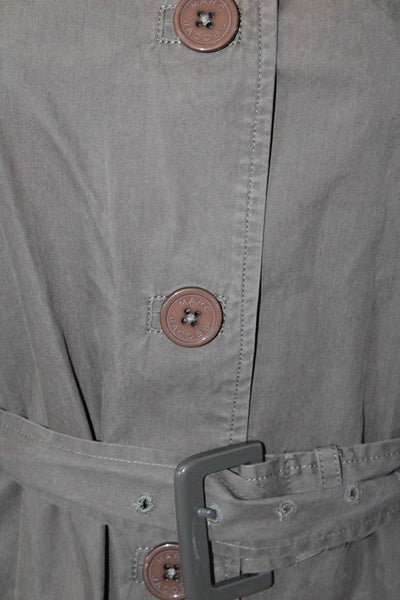 Marc By Marc Jacobs Womens Button Down Belted Coat Brown Cotton Size Extra Small