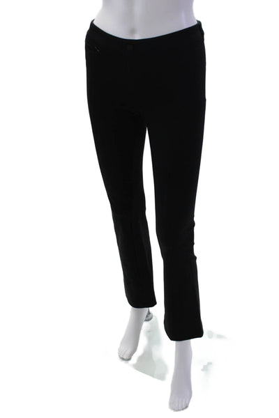 Vince Womens Zipper Fly Mid Rise Knit Flare Leg Trouser Pants Black Size 2