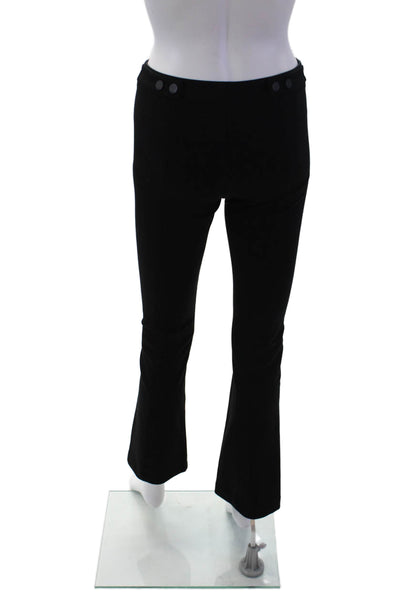 Vince Womens Zipper Fly Mid Rise Knit Flare Leg Trouser Pants Black Size 2