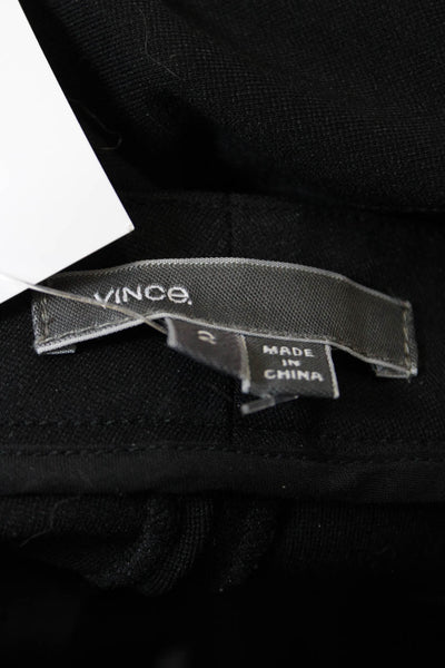 Vince Womens Zipper Fly Mid Rise Knit Flare Leg Trouser Pants Black Size 2