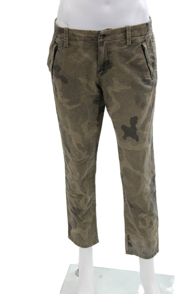 Joe's Collection Womens Cotton Camouflage Mid-Rise Skinny Pants Khaki Size 24