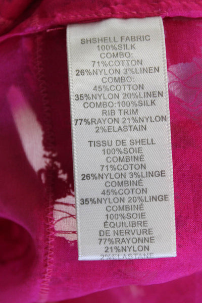 Rebecca Taylor Womens Cotton Short Sleeve Round Neck Lace Top Pink Size 0