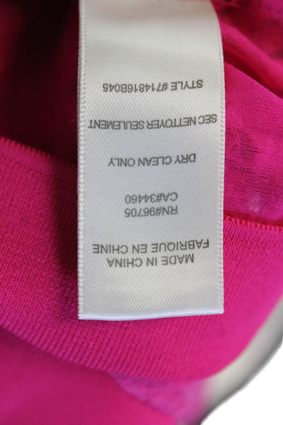 Rebecca Taylor Womens Cotton Short Sleeve Round Neck Lace Top Pink Size 0