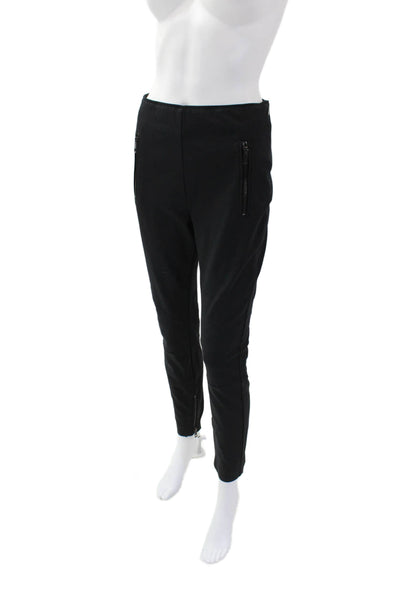 Rag & Bone Womens High Rise Zipper Ankle Slim Leg Pants Black Cotton Size 6