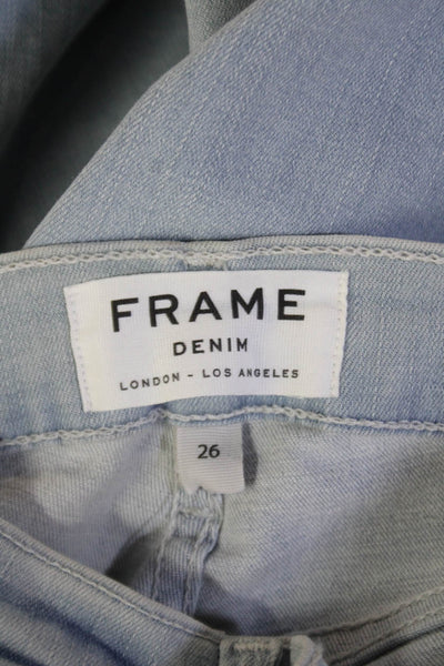 Frame Womens Light Wash High Rise Flared Jeans Blue Size 26