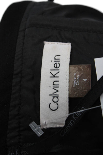 Calvin Klein Womens Banded Off The Shoulder Solid Evening Gown Black Size 4