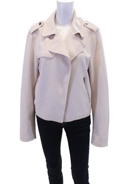 Anthropologie Womens Cuffed Long Sleeve Open Front Jacket Pink Size Extra Large