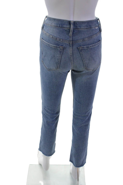 Mother Womens Cotton Light Wash Skinny Buttoned Mid-Rise Jeans Blue Size 23