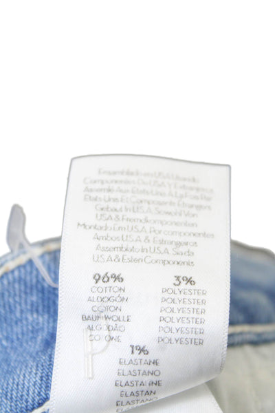 Mother Womens Cotton Light Wash Skinny Buttoned Mid-Rise Jeans Blue Size 23