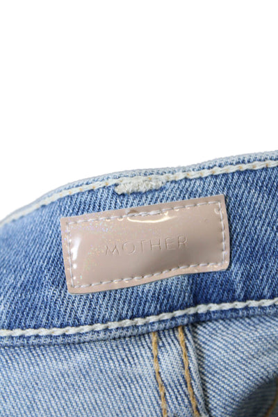 Mother Womens Cotton Light Wash Skinny Buttoned Mid-Rise Jeans Blue Size 23