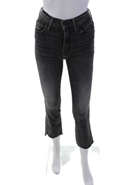Mother Womens Cotton Mid-Rise Zippered Bootcut Denim Jeans Black Size 23