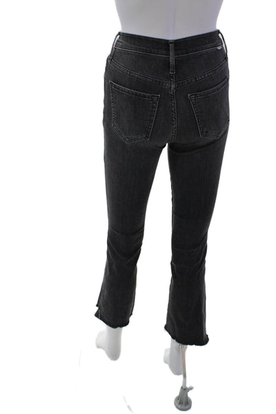 Mother Womens Cotton Mid-Rise Zippered Bootcut Denim Jeans Black Size 23