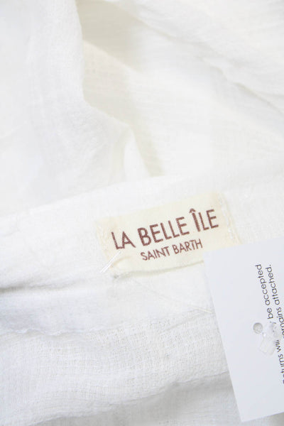 La Belle Ile Saint Barth Womens Knit Cover Up Wrap Maxi Skirt White One Size