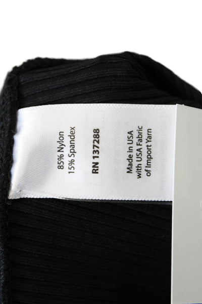 Year Of Ours Womens Lace Up High Rise Ribbed Knit Leggings Black Size Small