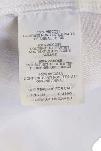 J Crew Womens Sleeveless Round Neck Tiered Tank Top Solid White Size 0