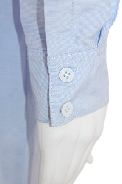 Do+Be Womens Collar Pockets Button Front Long Sleeve Shirt Dress Blue Size S