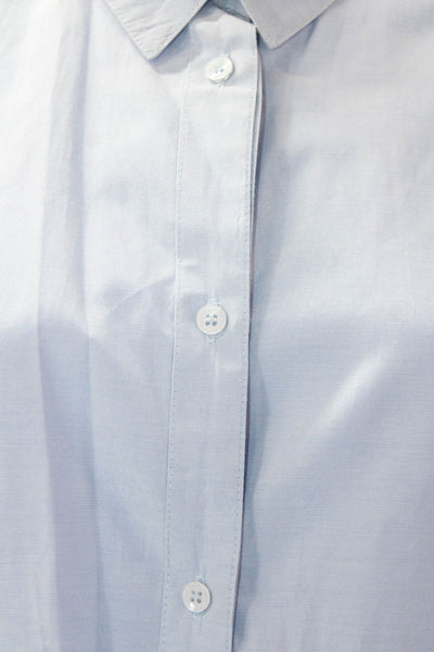 Do+Be Womens Collar Pockets Button Front Long Sleeve Shirt Dress Blue Size S