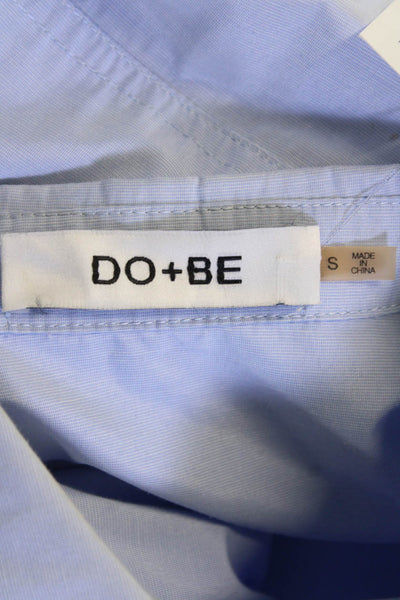 Do+Be Womens Collar Pockets Button Front Long Sleeve Shirt Dress Blue Size S