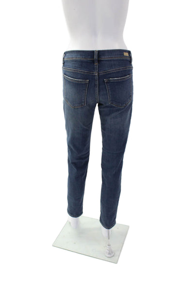 Sneak Peek Womens High Rise Distress Plaid Patch Skinny Leg Jeans Blue Size 3