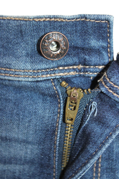 Sneak Peek Womens High Rise Distress Plaid Patch Skinny Leg Jeans Blue Size 3