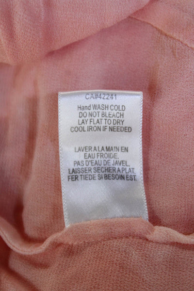 Young Fabulous & Broke Womens Sheer Tie Dye Print V-Neck Wrap Blouse Pink Size S