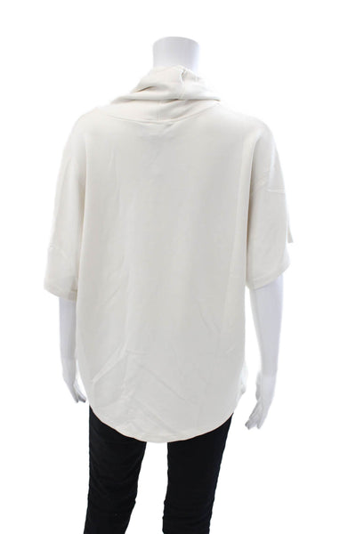 Frank Lyman Womens Modal High Neck Short Sleeve Casual Top Nude Size 08