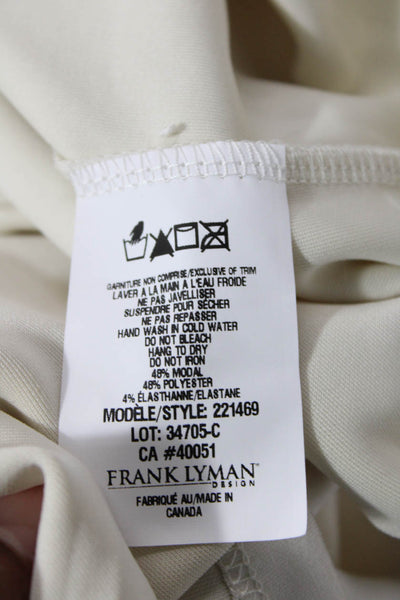 Frank Lyman Womens Modal High Neck Short Sleeve Casual Top Nude Size 08