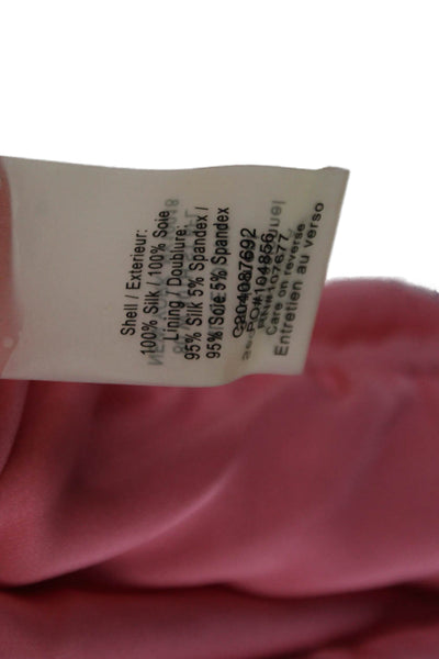 Alice + Olivia Womens Silk One Shoulder Short Sleeve Blouse Pink Size XS